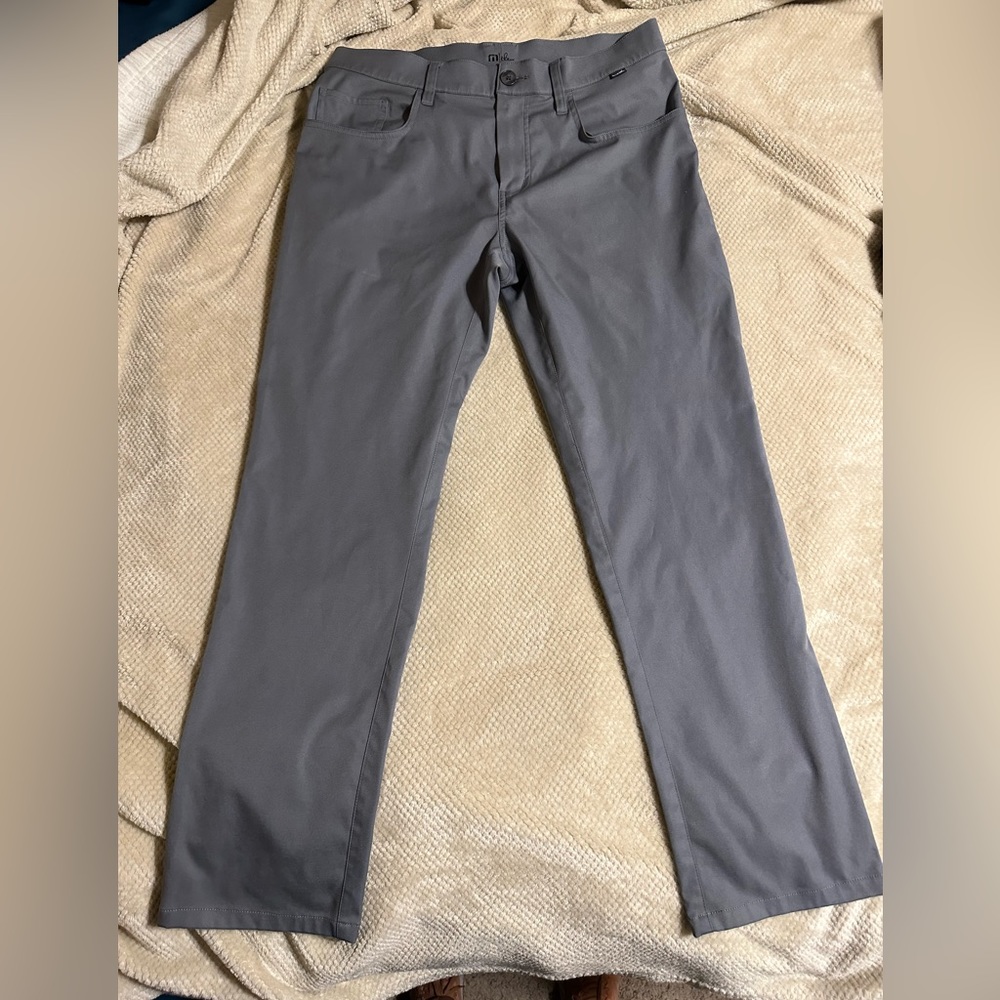 Travis Matthew Golf Pants Flat Front Stretch Gray Men's Sz 34x30